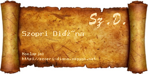 Szopri Diána névjegykártya